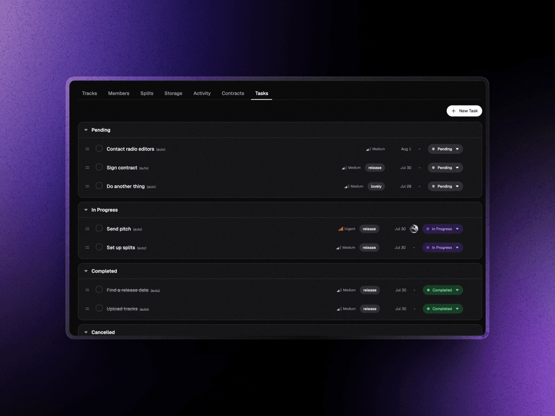 Tasks management