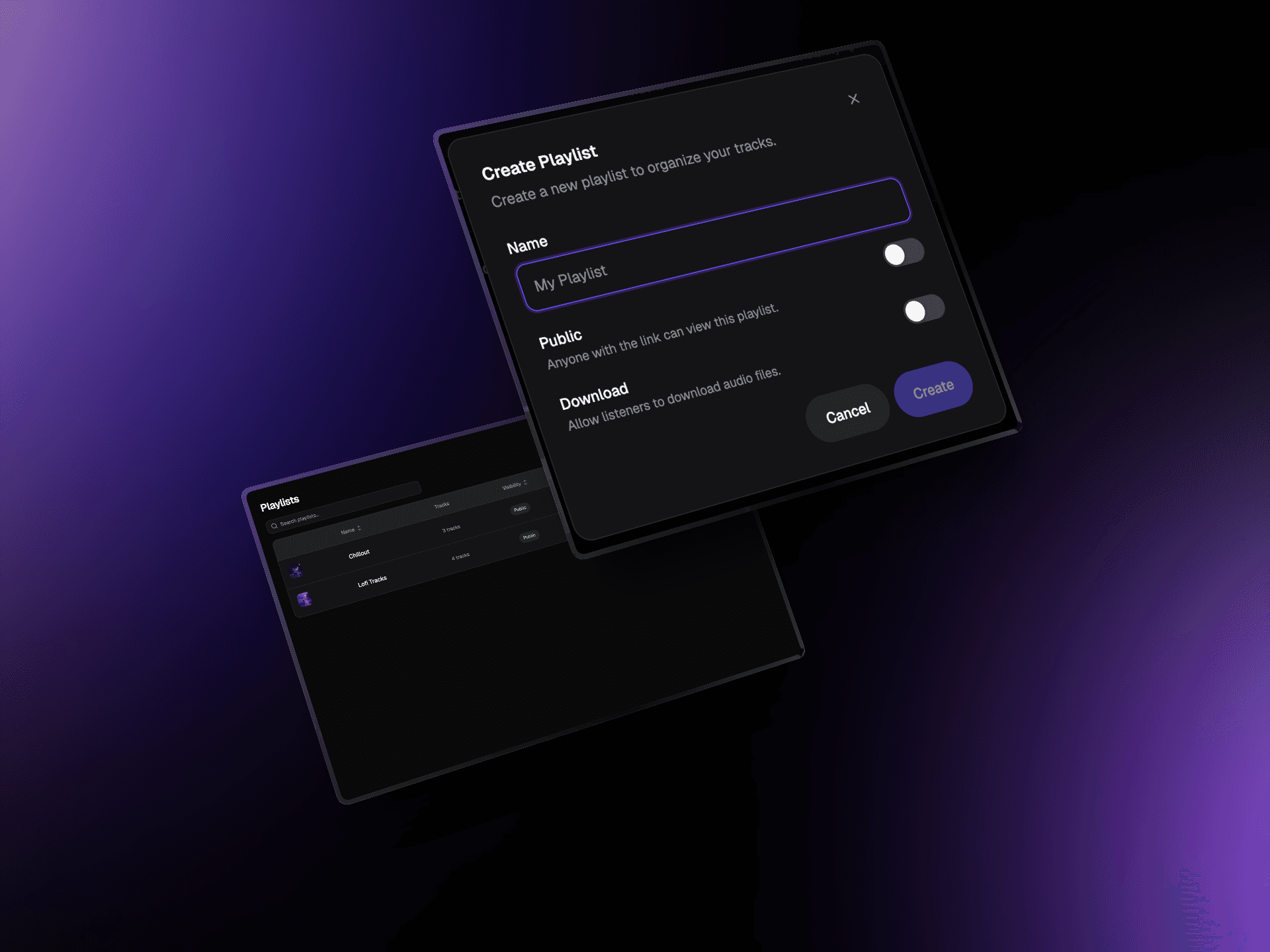 Gérez vos playlists — ajoutez autant de tracks que nécessaire