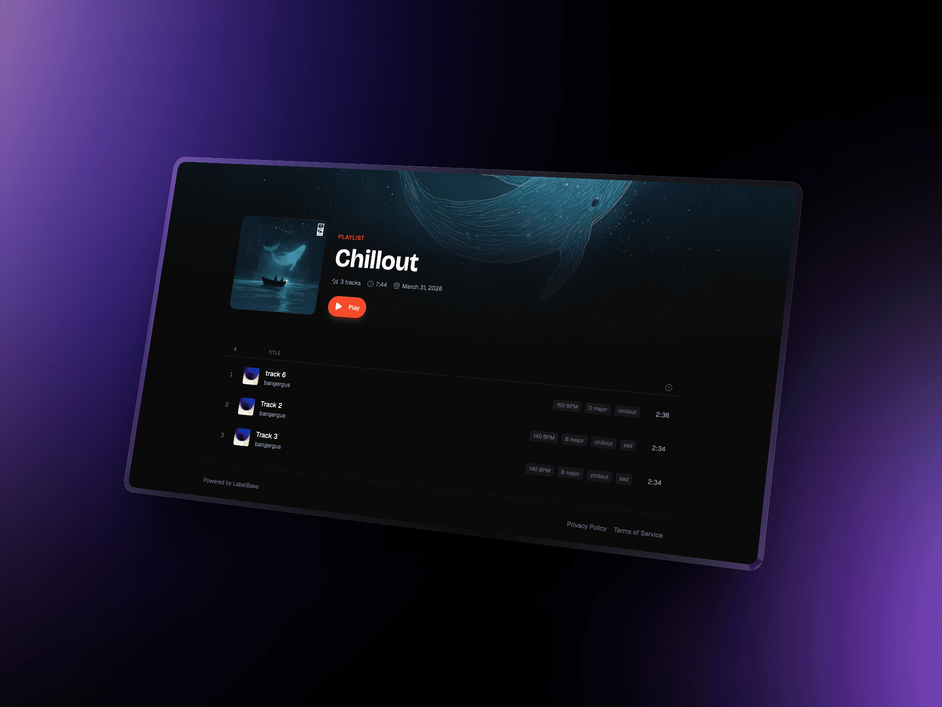 Une page de playlist publique partageable pour diffuser votre musique à l'industrie