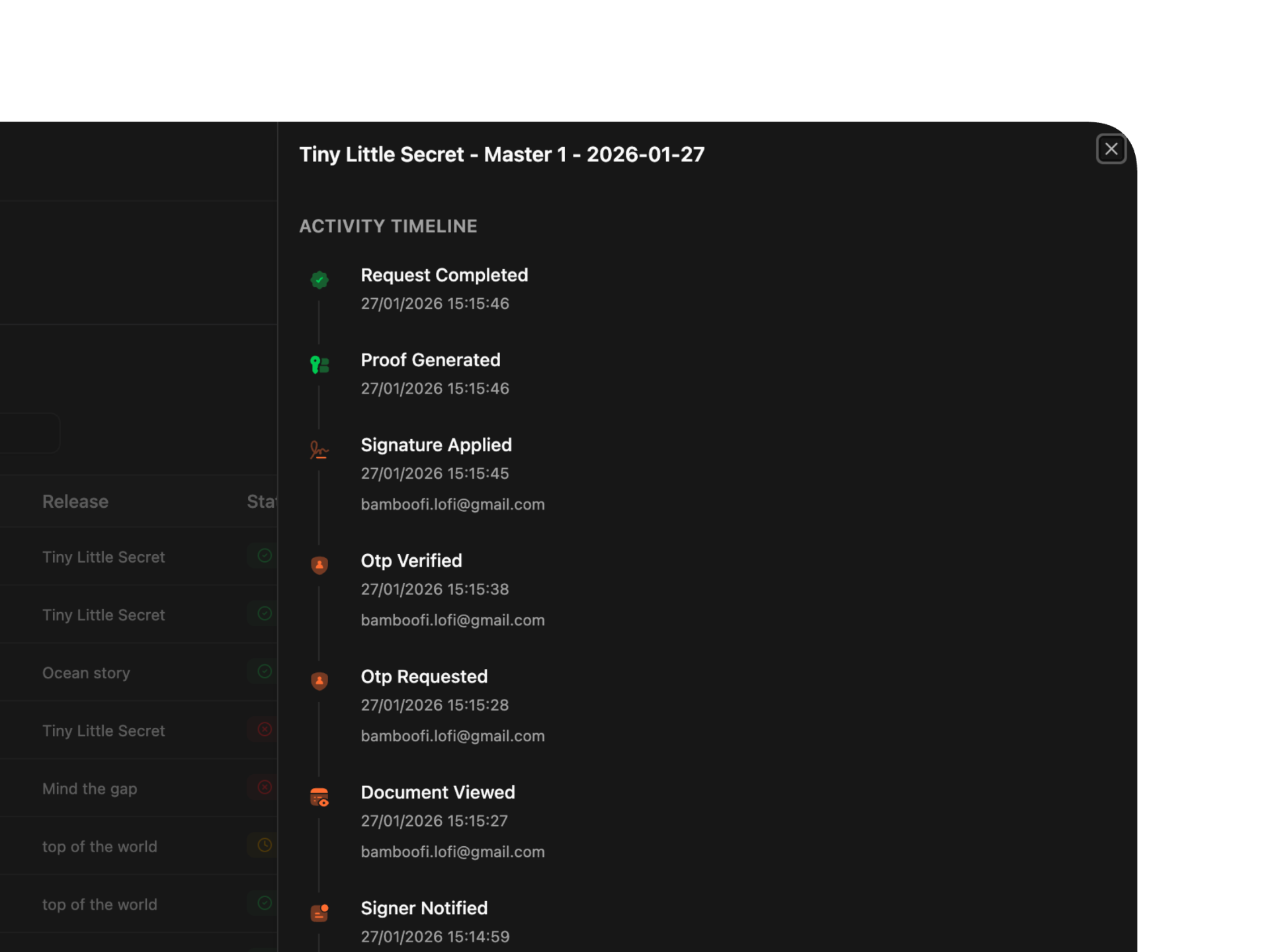 Full audit trail, always compliant