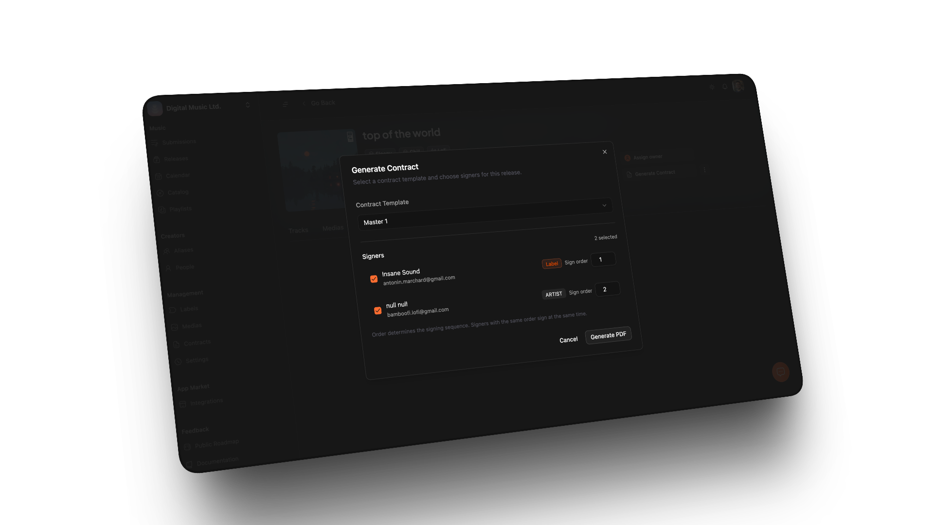 Sending contracts to multiple recipients through LabelBase