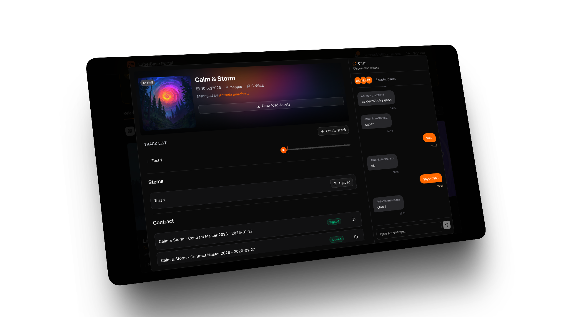 Real-time chat interface for release communication