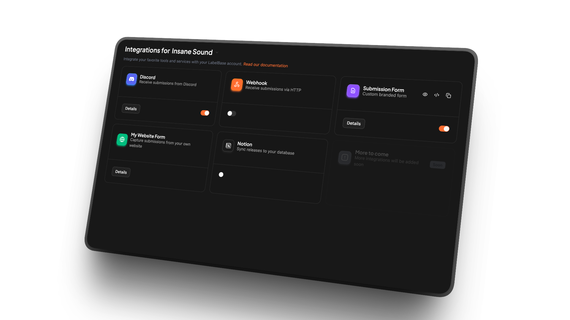 Multiple submission sources flowing into LabelBase