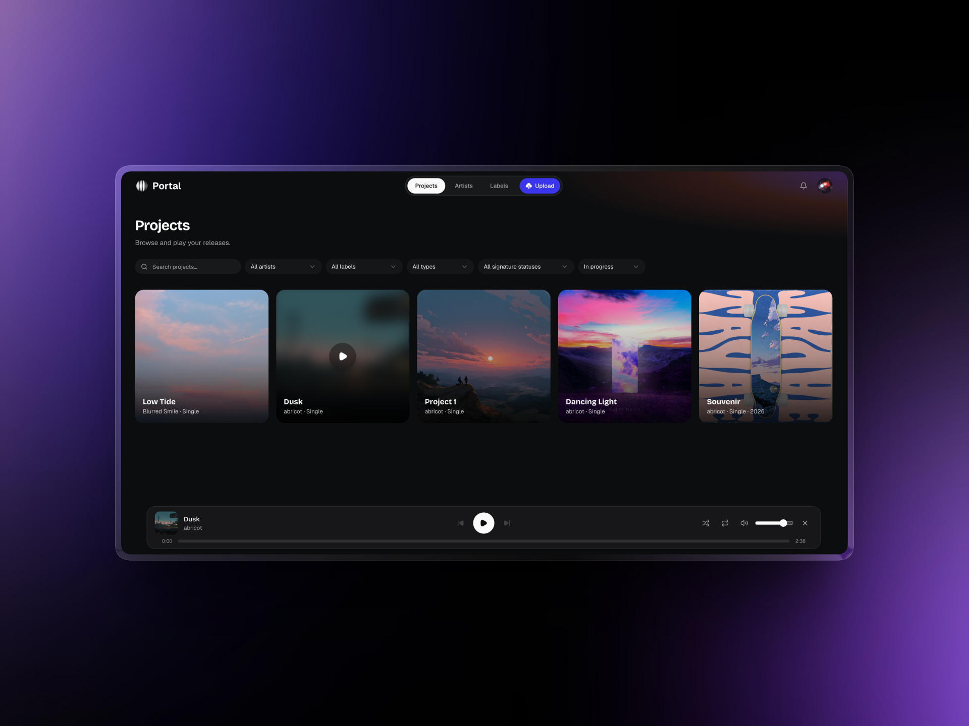 Manage your releases and create projects
