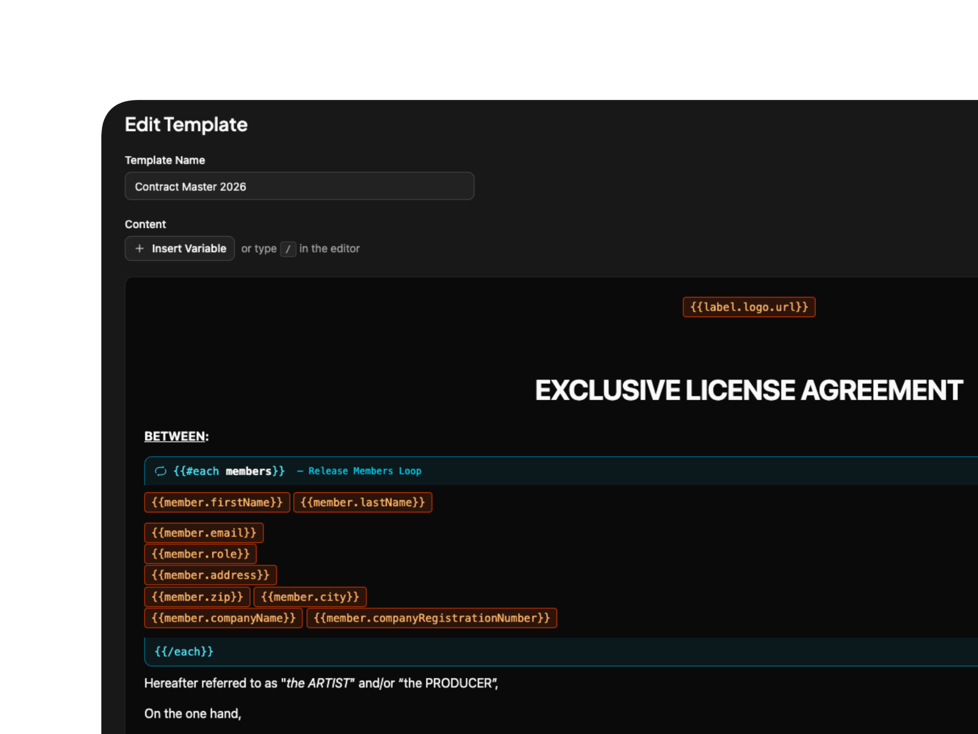 Reusable templates for every deal
